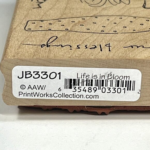 Life is in Bloom Count Your Blessings Rubber Mounted Stamp # JB3301 PrintWorks - Picture 8 of 9